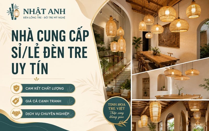 Mua đèn thả trần mây tre đan tại Xưởng Tre Nhật Anh, sản xuất trực tiếp giá tận xưởng, nhận gia công theo yêu cầu, giao hàng toàn quốc